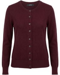 Alpha Studio - Burgundy Cardigan Geelong Wool - Lyst