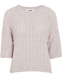 Alpha Studio - Taupe Sweater Cotton, Polyamide - Lyst