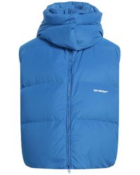 Off-White c/o Virgil Abloh - Bounce Hooded Down Vest Blue - Lyst