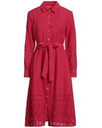 120% Lino - Midi-Kleid - Lyst