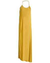 Department 5 - Mustard Maxi Dress Viscose - Lyst