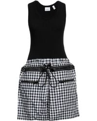 Burberry - Loopback-Kleid aus Baumwolle mit Vichy-Muster und technischer Wolle - Lyst
