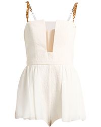Elisabetta Franchi - Cream Playsuit Tencel, Polyester, Acrylic, Viscose, Wool - Lyst