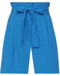 Angela Davis - Azure Shorts & Bermuda Shorts Viscose, Linen - Lyst