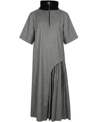 Plan C - Maxi Dress Polyester, Virgin Wool, Elastane - Lyst