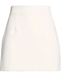 SOLOTRE - Ivory Mini Skirt Polyester - Lyst