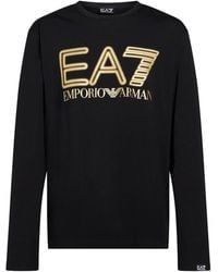 EA7 - T-Shirt Cotton, Elastane - Lyst