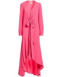 Semicouture - Fuchsia Maxi Dress Acetate, Silk - Lyst