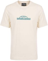 Emporio Armani - Cream T-Shirt Cotton - Lyst