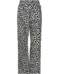 Slacks and Chinos Wide-leg and palazzo trousers Womens Clothing Trousers Roberto Cavalli Animalier Patchwork-print Appliqué Hoodie in Black 