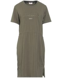 Liu Jo - Military Mini Dress Cotton, Elastane - Lyst