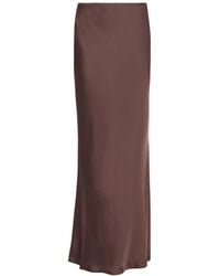 Norma Kamali - Chocolate Maxi Skirt Polyester - Lyst