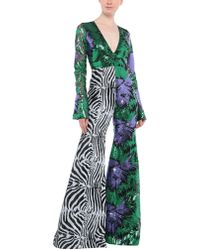 Halpern Contrast Print Jumpsuit - Green