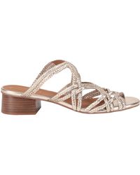 See By Chloé - Platinum Sandals Soft Leather, Textile Fibers - Lyst