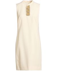 Akris - Punto Cream Mini Dress Wool, Zamak - Lyst