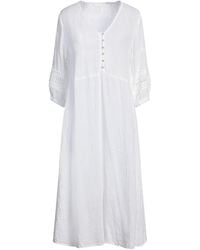 120% Lino - Midi-Kleid - Lyst