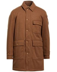 Woolrich - Camel Coat Virgin Wool - Lyst