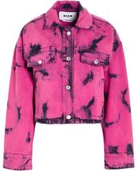 MSGM - Fuchsia Denim Outerwear Cotton - Lyst