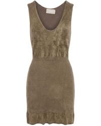 Drumohr - Khaki Mini Dress Virgin Wool, Viscose, Polyamide - Lyst