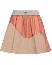 Ganni - Camel Mini Skirt Cotton, Organic Cotton, Polyester, Recycled Polyester, Elastane - Lyst