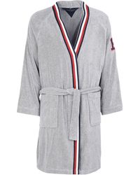 Damen Bekleidung Nachtwäsche Bade- und Hausmäntel H&M Bademantel aus Frottee in Grau Morgen 