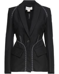 Sakkos und Anzugsjacken Damen Bekleidung Jacken Blazer Antonio Berardi Baumwolle Jacke Aus Baumwoll/wollmischung in Schwarz 