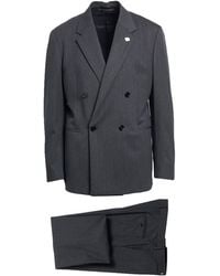 Lardini - Charcoal Suit Virgin Wool, Elastane - Lyst