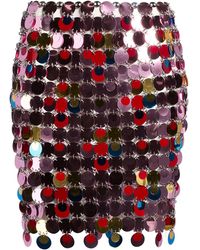 Rabanne - Mini Skirt Polyester, Steel - Lyst