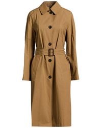 Sealup - Camel Overcoat & Trench Coat Cotton - Lyst