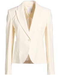Eleventy - Cream Blazer Cotton, Wool, Viscose, Linen, Elastane - Lyst