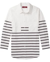 Sies Marjan Striped Cotton-blend Oversized Shirt - White