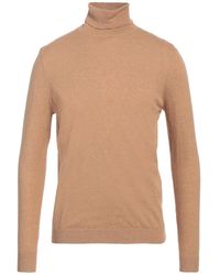 AT.P.CO - Camel Turtleneck Cotton, Wool, Cashmere - Lyst