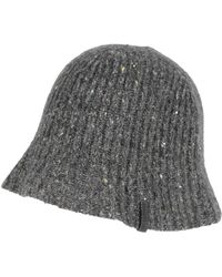Brunello Cucinelli - Charcoal Hat Synthetic Fibers, Wool, Mohair Wool, Cotton, Cashmere - Lyst