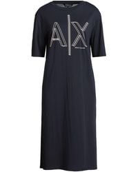 ARMANI EXCHANGE - Midnight Midi Dress Cotton - Lyst