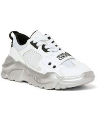 Versace Jeans Couture Sneakers in pelle e mesh - Bianco