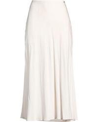 ARMANI EXCHANGE - Cream Midi Skirt Viscose - Lyst