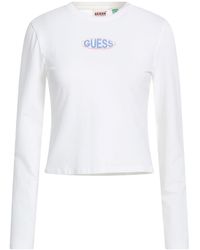 Guess - T-Shirt Cotton, Elastane - Lyst