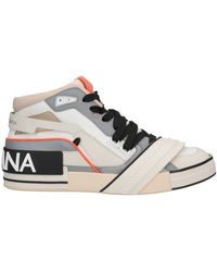 Dolce & Gabbana - Cream Sneakers Calfskin, Polyamide, Acrylic - Lyst