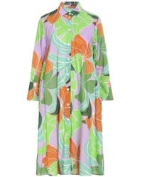 Robert Friedman - Floral Print Cotton Midi Shirtdress - Lyst