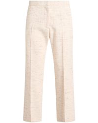 MSGM - Cream Pants Cotton, Viscose, Acrylic - Lyst
