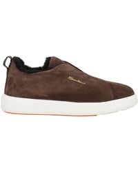 Santoni - Dark Sneakers Leather - Lyst