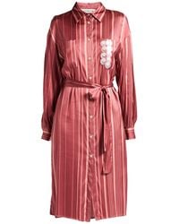 Shirtaporter - Antique Rose Midi Dress Viscose, Elastane - Lyst