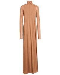 Alysi - Crème Maxi Dress Polyester, Elastane - Lyst