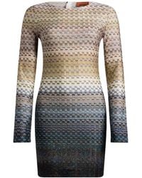 Missoni - Ivory Mini Dress Viscose, Metallic Fiber - Lyst