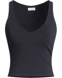 Brunello Cucinelli - Top Cotton, Elastane, Brass - Lyst