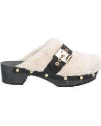 Scholl - Iconic Ivory Mules & Clogs Leather, Textile Fibers - Lyst