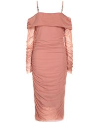 Gaelle Paris - Antique Rose Midi Dress Polyester, Elastane - Lyst