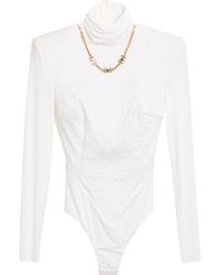 Elisabetta Franchi - Bodysuit Cupro, Elastane - Lyst