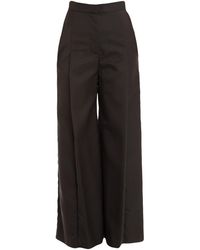 Slacks and Chinos Wide-leg and palazzo trousers Philosophy Di Lorenzo Serafini Synthetic High-rise Coated Kick-flare Trousers in Black Womens Clothing Trousers 