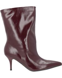 Twenty Four Haitch - Burgundy Ankle Boots Synthetic Material - Lyst